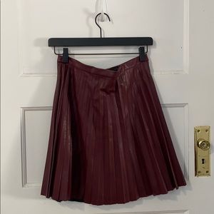 J. Crew faux leather pleated miniskirt